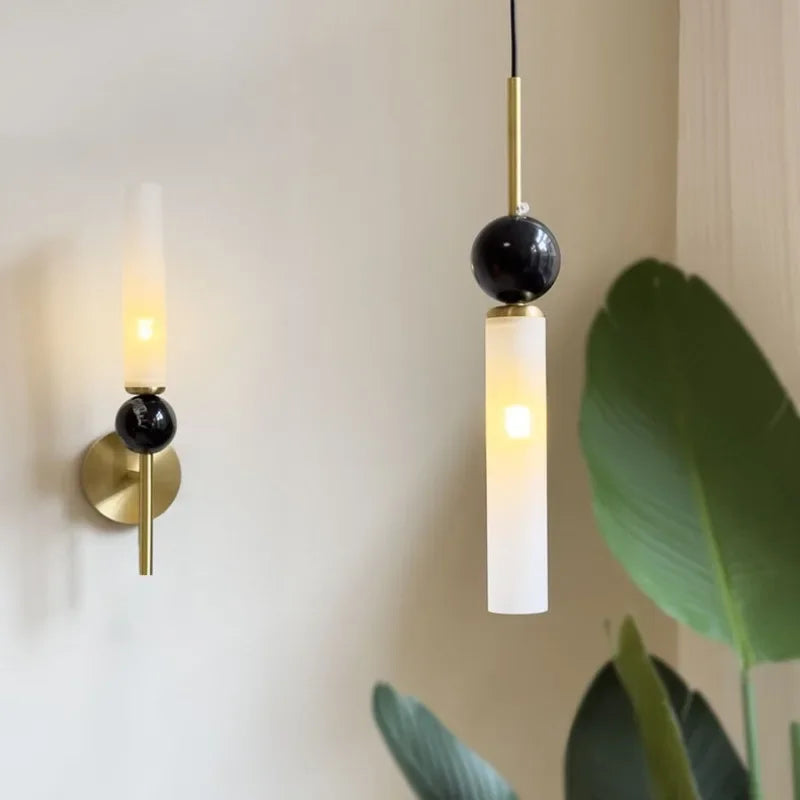 lustre minimaliste nordique de luxe en marbre italien