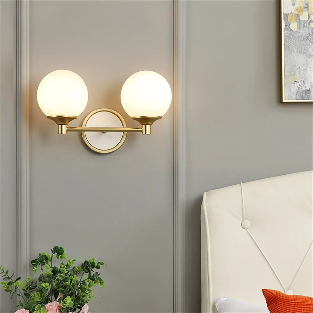 applique murale moderne nordique double tête led décoration maison - vue 4 sur 8