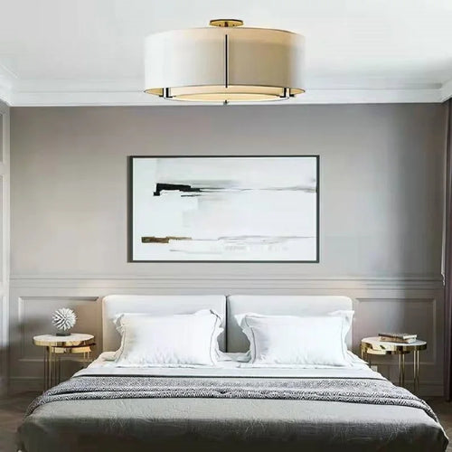 plafonnier led chinois en tissu artistique lampe décorative douce - vue 7 sur 8