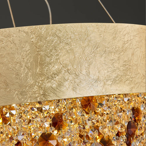 lustre en cristal moderne led avec intensité variable - vue 5 sur 10