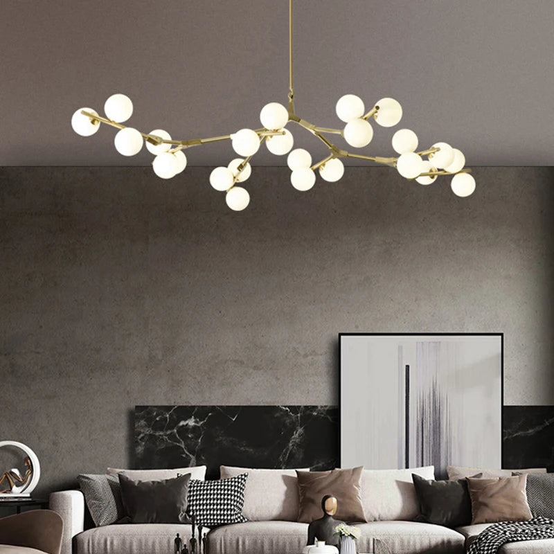 lustre moderne en verre pour décoration intérieure élégante