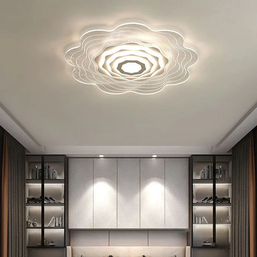 plafonnier led moderne en forme de fleur décoratif pour la maison - vue 4 sur 9