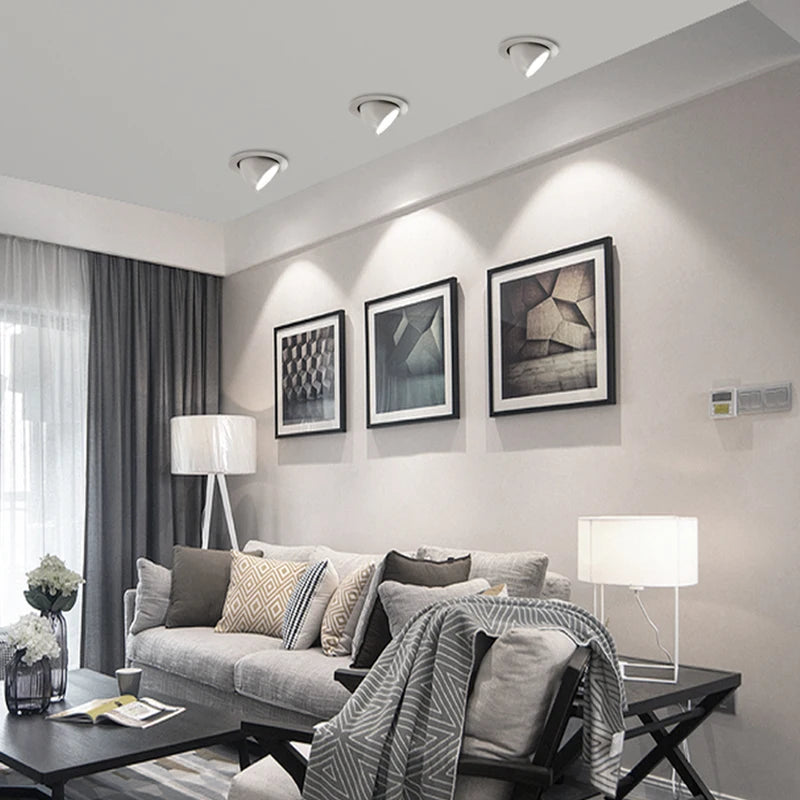 spot LED Downlight Dimmable 360 degrés Angle rotatif plafond encastré 7W 10W 20W AC 110V/220V pour chambre couloir maison