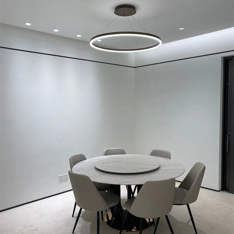 lustre led moderne à intensité variable style minimaliste - vue 4 sur 9