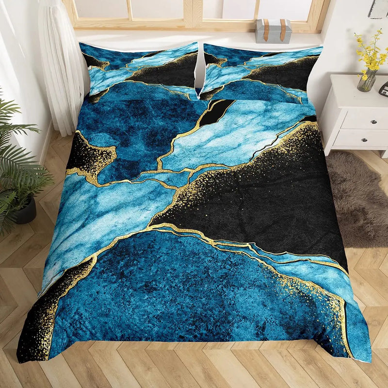 parure de lit 3d marbre nordique blanc rose 1 et 2 places