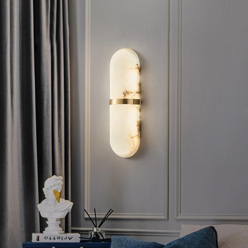 applique murale led demi-cylindre imitation marbre