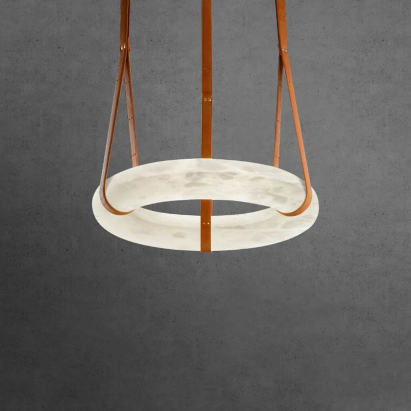 Grand Lustre Circulaire En Marbre Led Dia50Cm Salon Ceinture Circulaire Anneau Lustre De Luxe Table À Manger Plafond Suspension