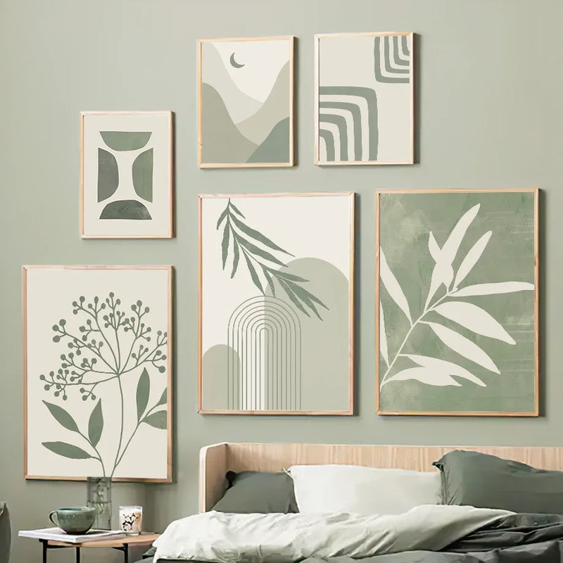 Lot De 2 Posters Végétaux Feuilles Vertes - Eucalyptus & Plantain - Décoration Murale Nature Moderne Sans Cadre