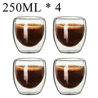 Tasses verre double paroi borosilicate isolant lot
