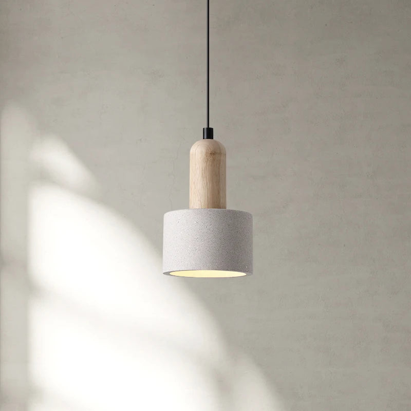 Wabi-sabi Style japonais ciment plafond lustre concepteur nordique minimaliste chambre décor chevet lampes suspendues lampes suspendues