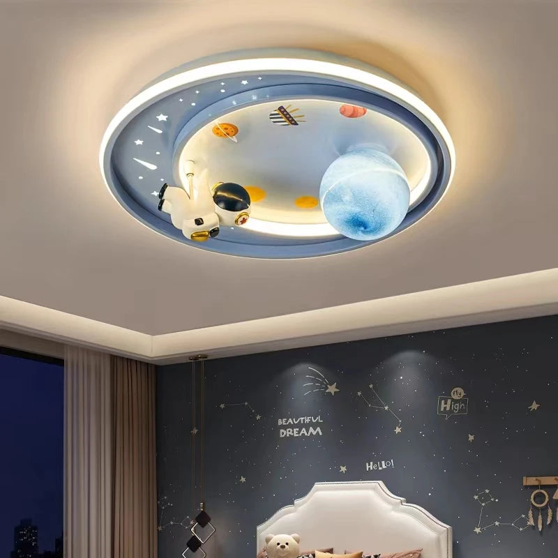 plafonnier enfant design astronaute et licorne mignon - vue 3 sur 8