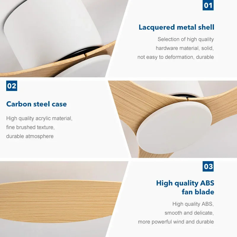 ventilateurs de plafond modernes simples avec télécommande sans lumière - vue 3 sur 9