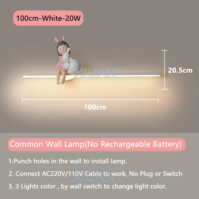 applique murale en forme de lapin pour décoration enfant - vue 14 sur 17