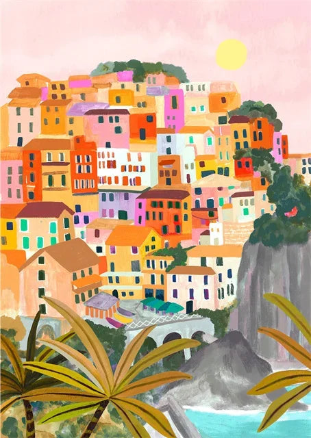 affiches colorées de paysages abstraits pour décoration moderne
