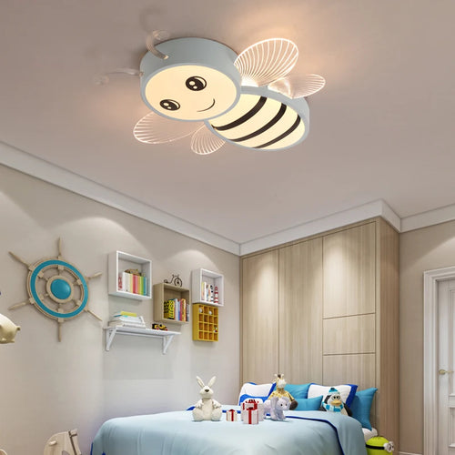 plafonnier abeille rose et or pour l'éclairage des enfants - vue 5 sur 9