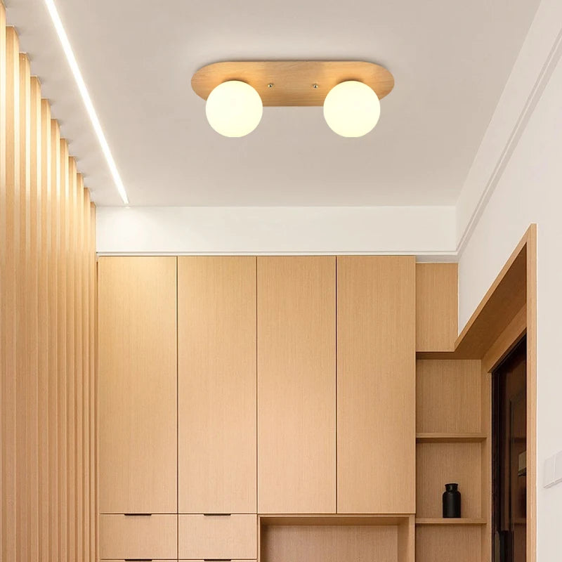 plafonnier moderne imitation bois pour espaces variés et design élégant - vue 4 sur 9