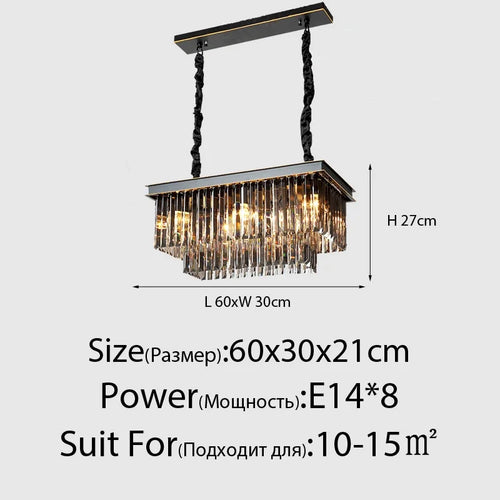 lustre moderne en cristal style nordique vintage pour intérieur élégant - vue 12 sur 21