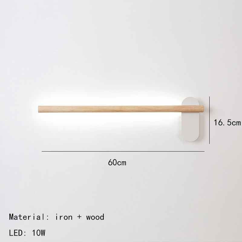 applique murale nordique réglable minimaliste en bois et métal
