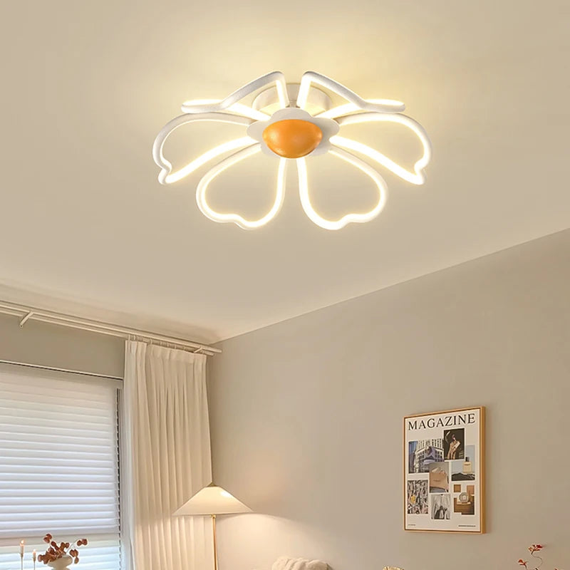 plafonnier floral à led pour chambre et salon - vue 3 sur 10