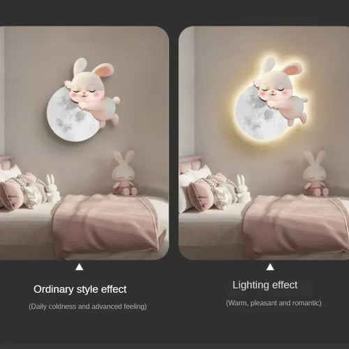 Applique murale led lapin dessin animé décoration moderne - vue 6 sur 9