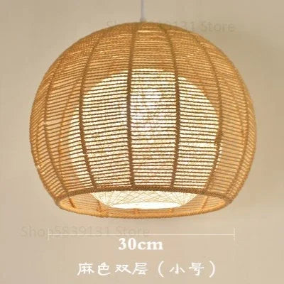 luminaire led nordique moderne en fer et corde de chanvre - vue 13 sur 14