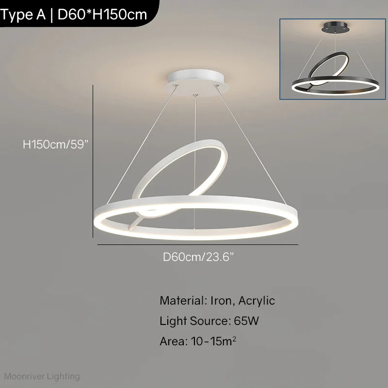 suspension led minimaliste pour décorations modernes à la maison