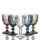 Verre à vin relief rétro verre épais design