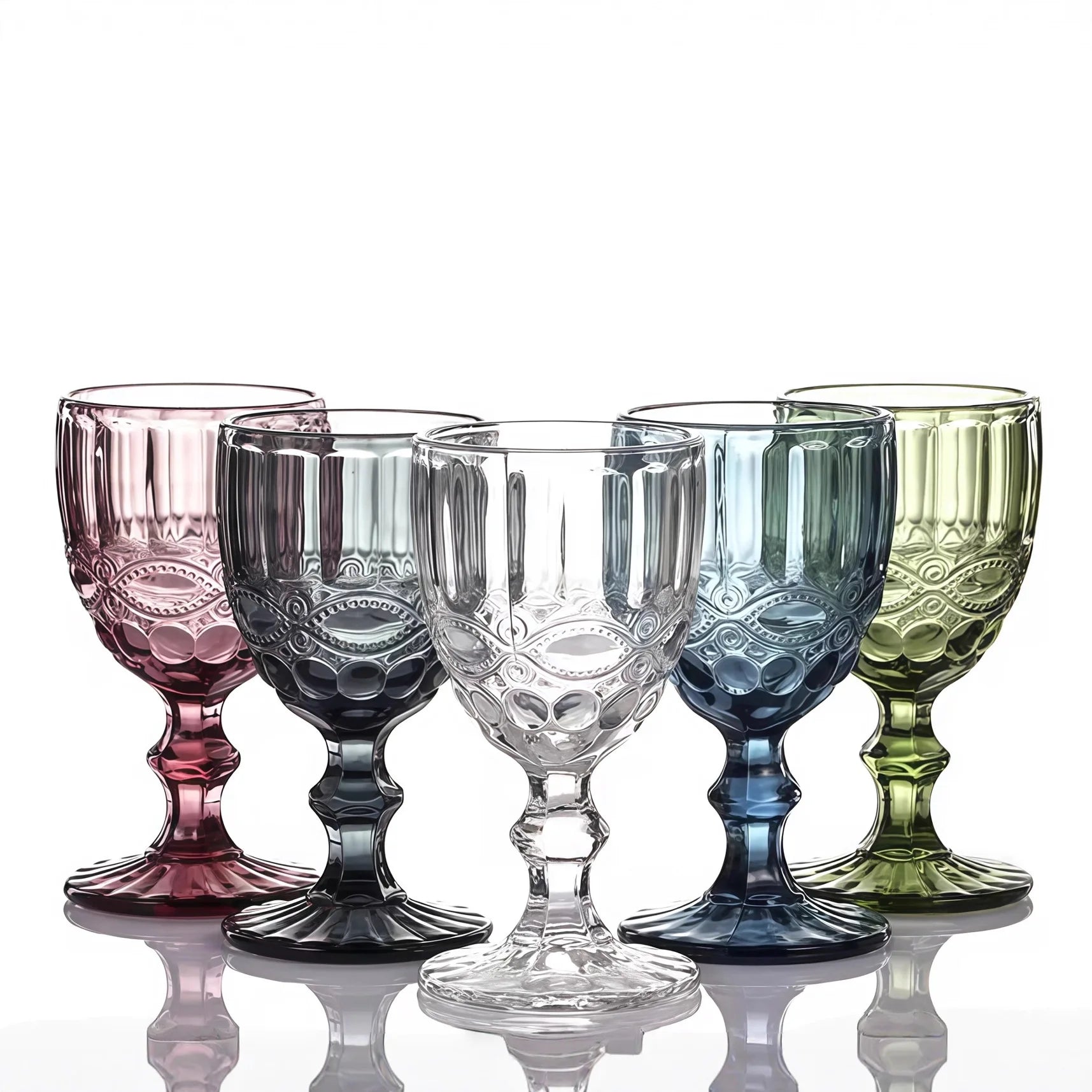 Verre a vin relief style retro verre epais - vue 5 sur 6