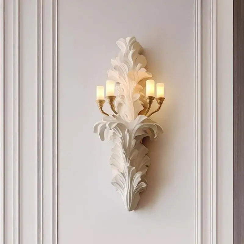 applique murale style français vintage en plâtre avec led - vue 3 sur 7