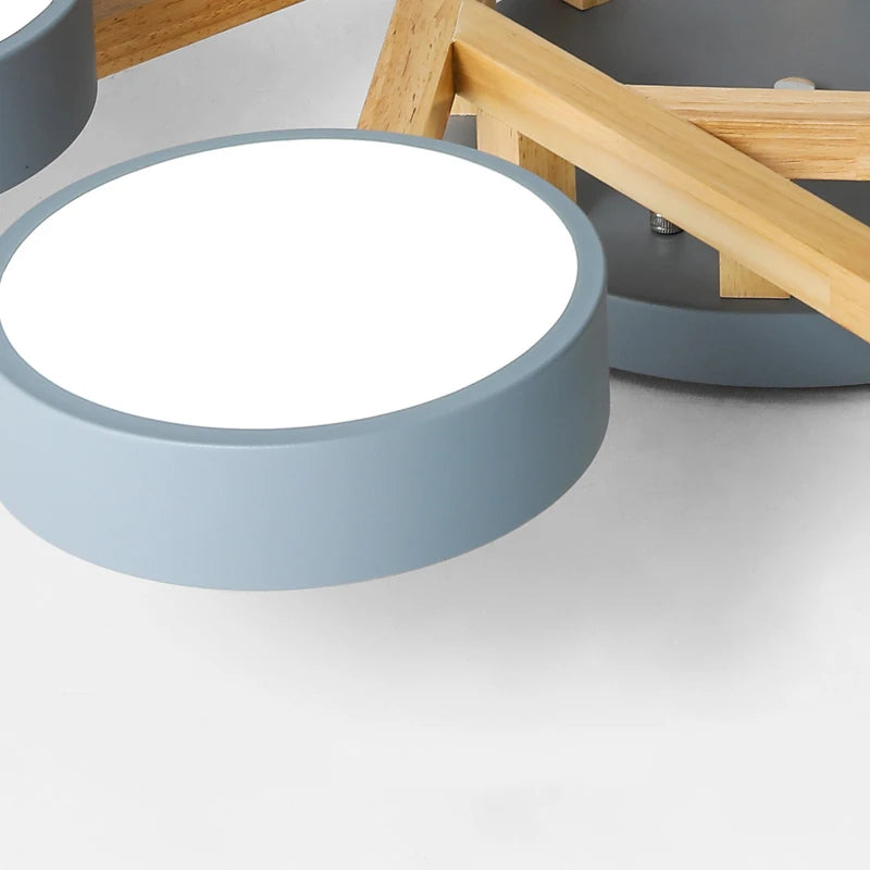 lustre led style nordique moderne en bois massif