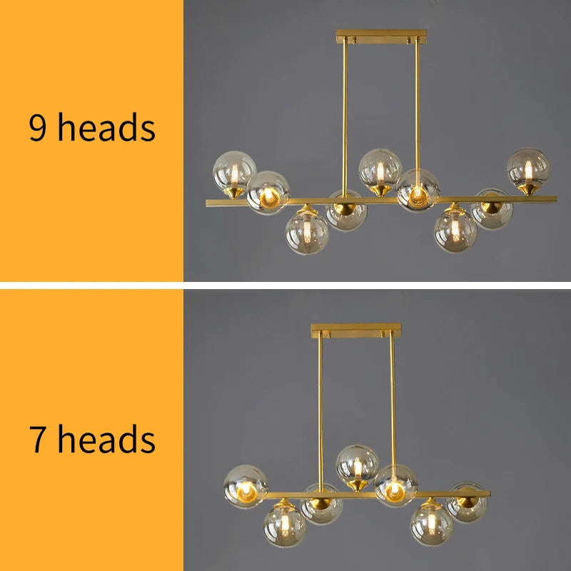 lustre led de luxe design moderne en verre - vue 5 sur 9