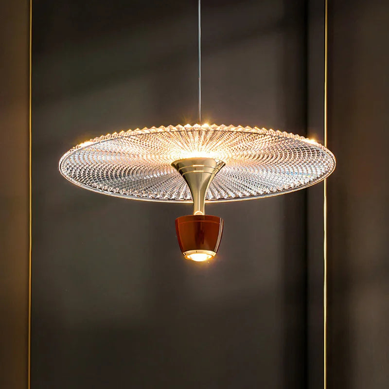 suspension led ronde en acrylique avec cordon réglable - vue 5 sur 9