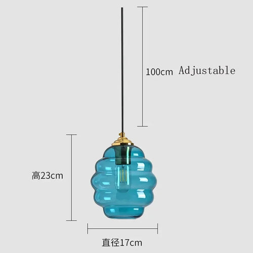lustre moderne en verre pour cuisine et restaurant - vue 15 sur 15