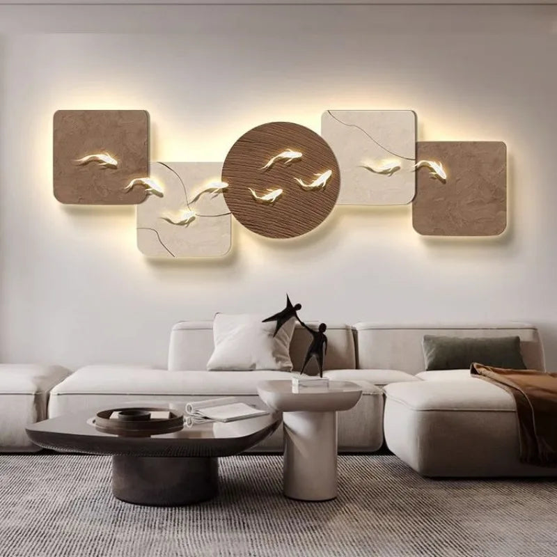 applique murale led lune peinture haute qualité suspendue - vue 4 sur 9