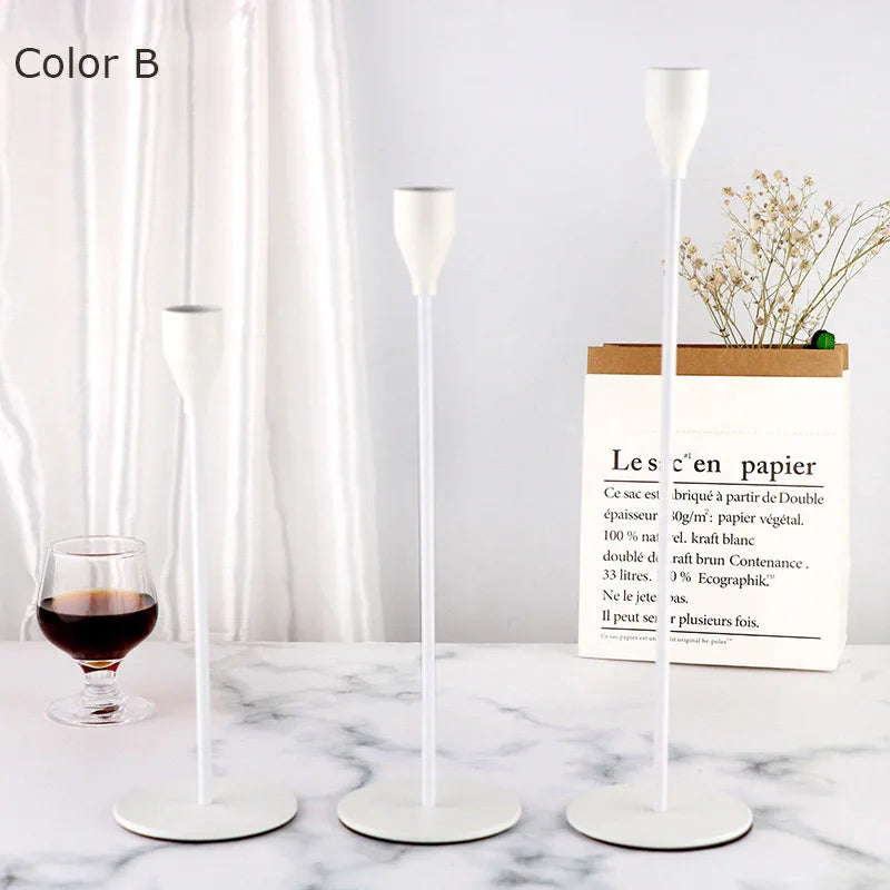 bougeoirs en métal luxueux pour mariage et décoration élégante - vue 3 sur 11