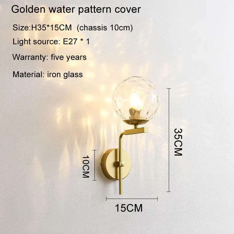 applique murale led moderne en forme de boule de verre pour décoration intérieure - vue 10 sur 10