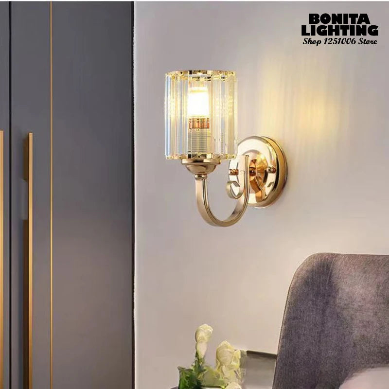 applique murale en cristal style européen coupe diamant brillante art déco - vue 3 sur 17