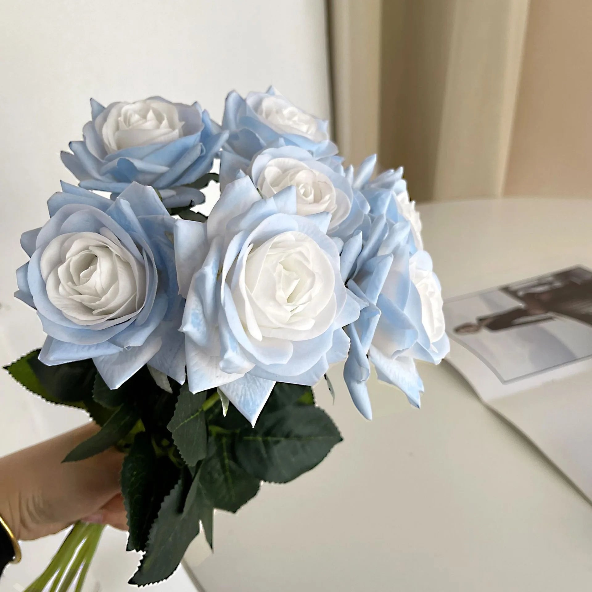 lot de 5 fleurs artificielles hydratantes pour mariage et saint-valentin - vue 4 sur 15
