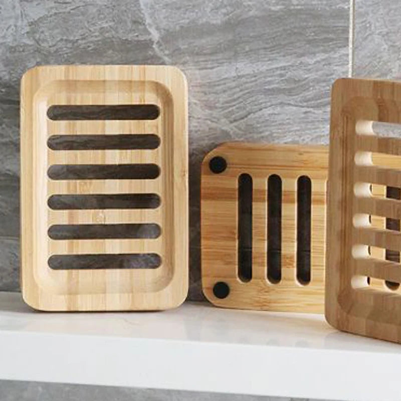 plateau en bambou porte savon naturel pour salle de bain - vue 6 sur 6