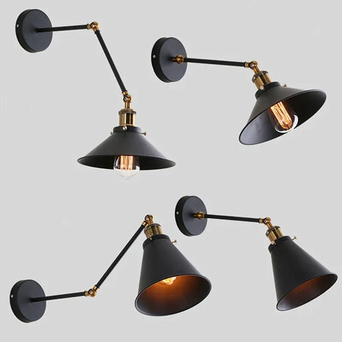 applique murale loft industriel rétro bras long luminaria led - vue 2 sur 8