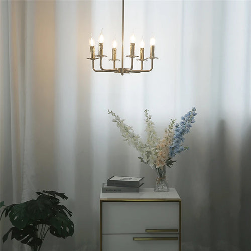 lustre moderne en fer design bougie à led créatif et luxueux - vue 4 sur 8