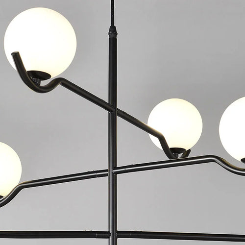 lustre en verre blanc design moderne pour intérieur élégant - vue 6 sur 9