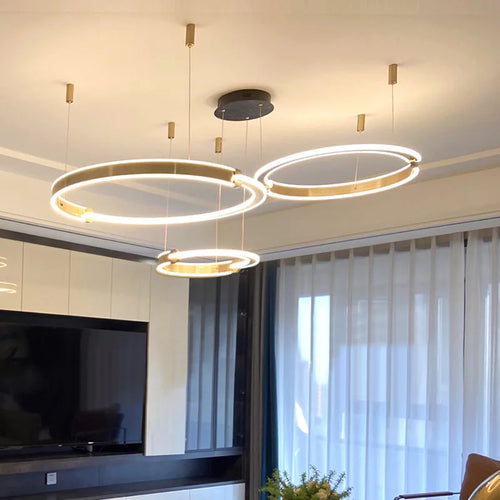 lustre moderne en anneau design pour décoration intérieure - vue 3 sur 16