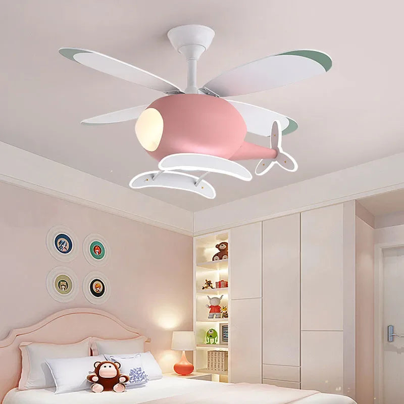 plafonnier hélicoptère ventilateur led pour chambre enfant - vue 5 sur 12