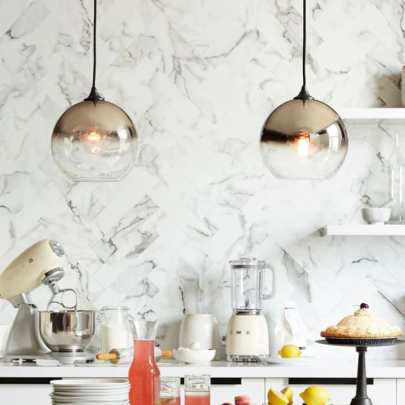suspension modernes en verre pour décoration nordique - vue 5 sur 9