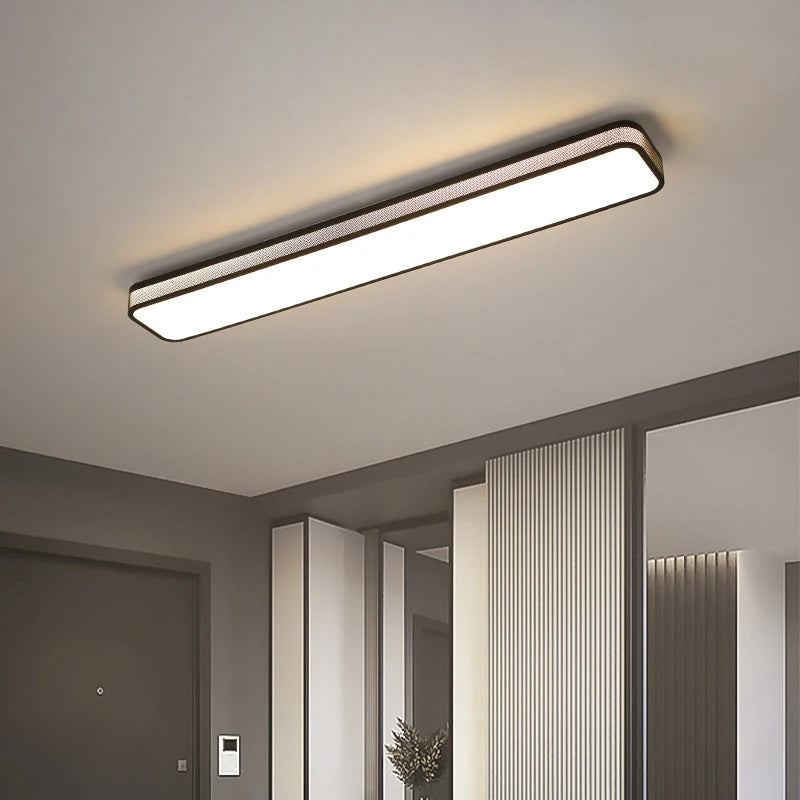 plafonnier led encastré rectangulaire minimaliste pour allée longue