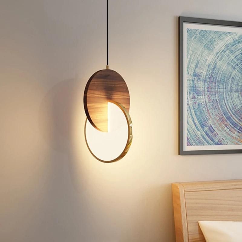 lustre nordique en bois massif style chinois moderne