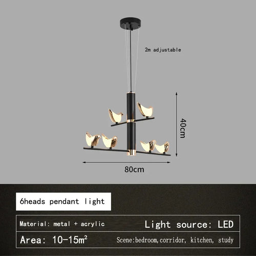 suspension créative en forme d'oiseau pour décoration moderne - vue 13 sur 13