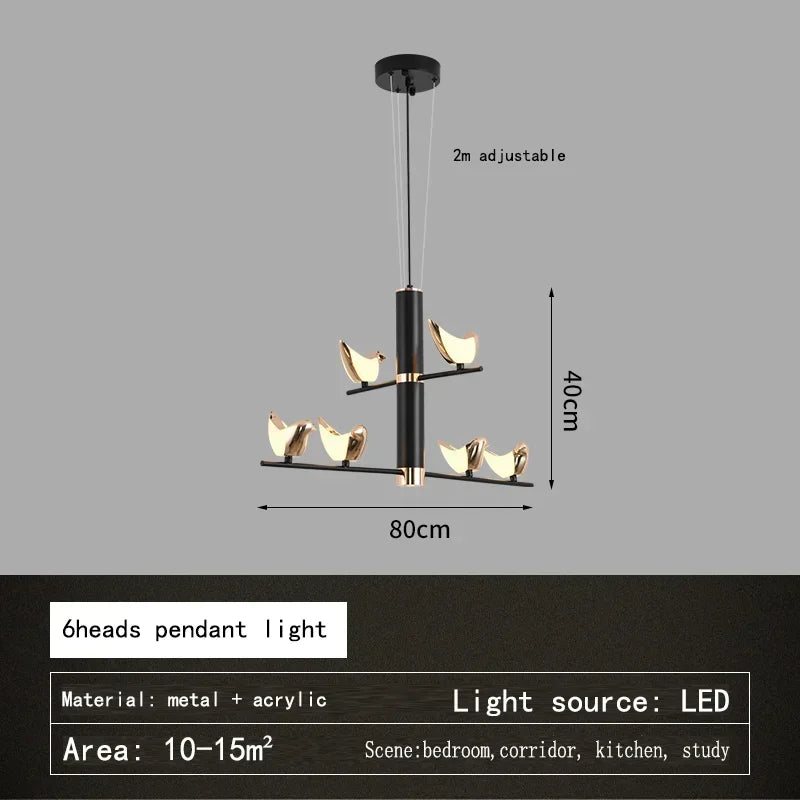 suspension créative en forme d'oiseau pour décoration moderne - vue 12 sur 13