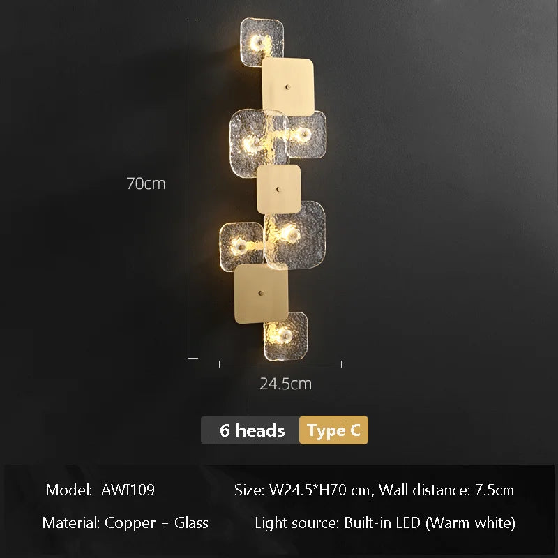 applique murale led cuivre design pour éclairage décoratif moderne - vue 8 sur 9